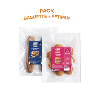 Pack: 1 Petipan (440g)+ 1 Baguette (290g) Congeladas y Sin Gluten América Orgánica