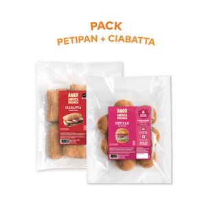 Pack: Petipan (440g)+ 1 Ciabatta (570g) Congeladas y Sin Gluten América Orgánica